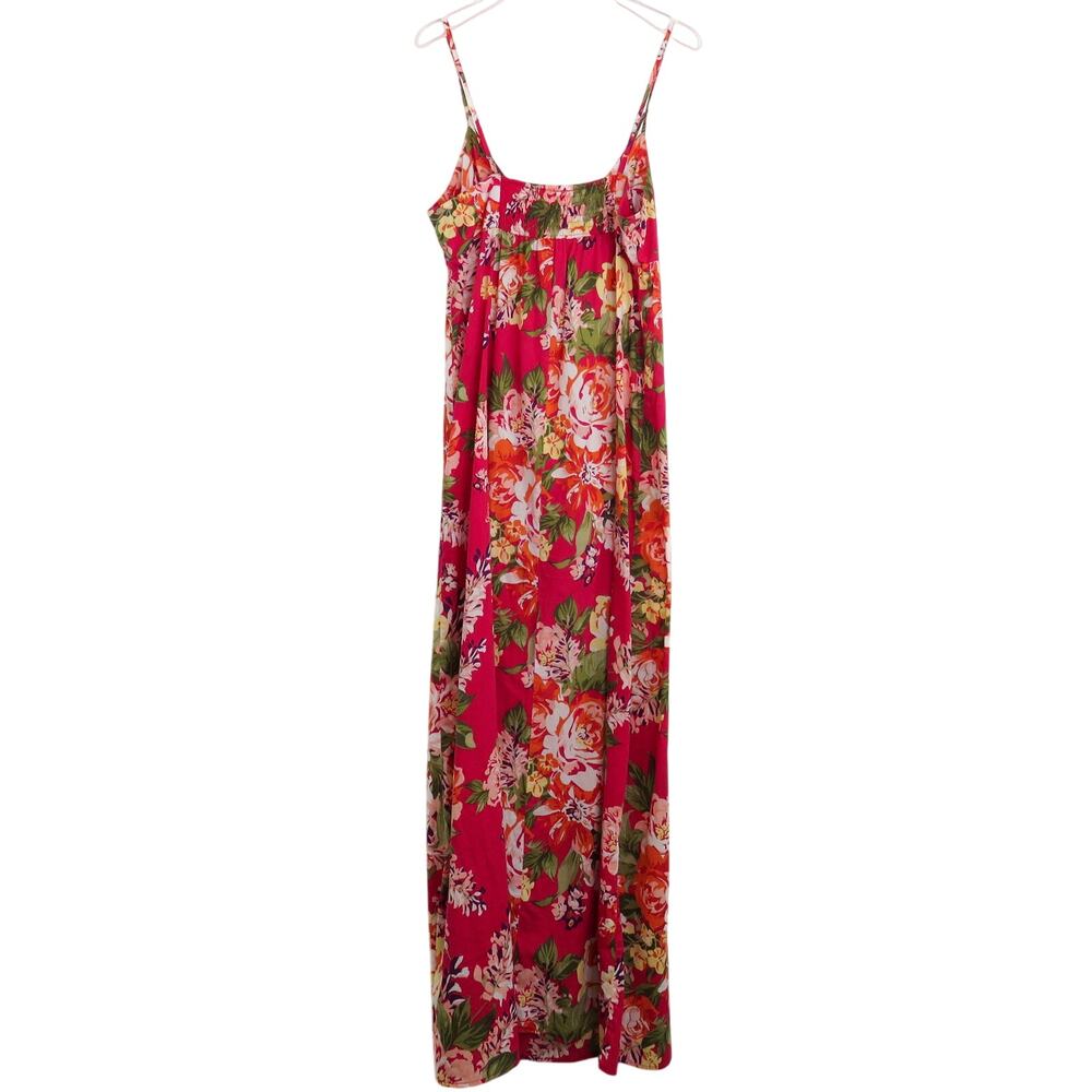 Xhilaration Pink Floral V Neck Surplice Maxi Dress Medium Smocked Back Medium - Picture 4 of 7